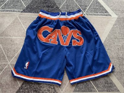 款号K98 顶级刺绣版本 Just Don Nba 米切尔同款骑士蓝色复古刺绣高街短裤 Just Don Nba 球队球裤系列单品 -定制优质网眼布面料，Dri