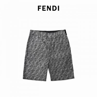 fendi 芬迪 2025Ss 春夏新款直筒满印休闲短裤 满身经典Flogo标志，斜插口袋细节，后方贴布系扣口袋，金属拉链开合门襟和暗扣，经典剪裁 003 尺码
