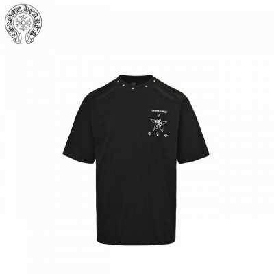 chrome Hearts 克罗心 25Ss 斑驳梵文星星印花短袖 面料采用26支精棉双纱230克 经过高温预缩处理克重高达260克 触感细腻柔软 质地透气 配