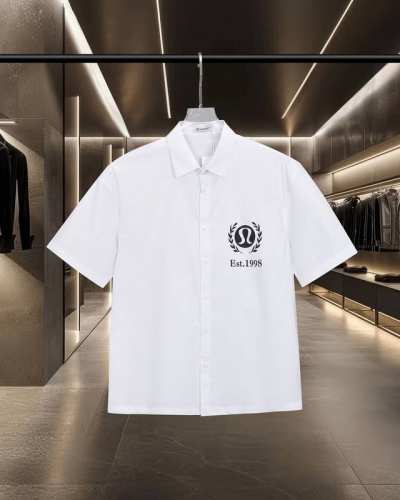 180 Lululemon/Lulu 经典款胸前后Logo字母厚板胶印工艺短袖宽松版型衬衫 2025Ss官网新款短袖 衬衫 衬衣，精美厚板胶工艺 高端版本，专柜