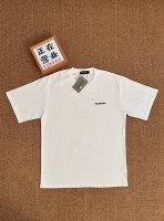 顶端刺绣品质巴黎世家Balenciaga基础款字母白色短袖宽松男女同款情侣款 采用抗菌260克新疆长绒棉重磅面料 透气舒适 怎么洗都不起球透气轻柔的短袖，让您穿