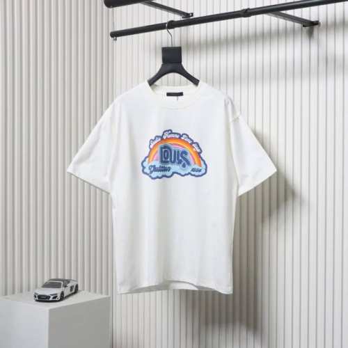 louis Vuitton 路易威登 23Ss 彩虹字母印花短袖 采用16S麻棉克重230G 搭配20S双纱1×1螺纹 整件加入了微棉麻手感效果，跟原版十足手感