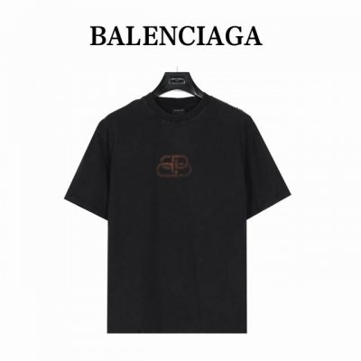 Balenciga 巴黎世家 25Ss 重磅炒雪花破洞锁扣印花短袖T恤 不规则字母前后锁扣数码直喷 极为重工 重磅 G精梳棉面料洗水达300克 专用洗水做旧面料