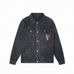 Vlone 破坏大Vlogo印花渐变水洗做旧宽松牛仔外套 黑色码全 蓝色剩S M Vlone高品质刺绣牛仔外套 超高性价比 随意对比 全棉牛仔布 面料非常厚实