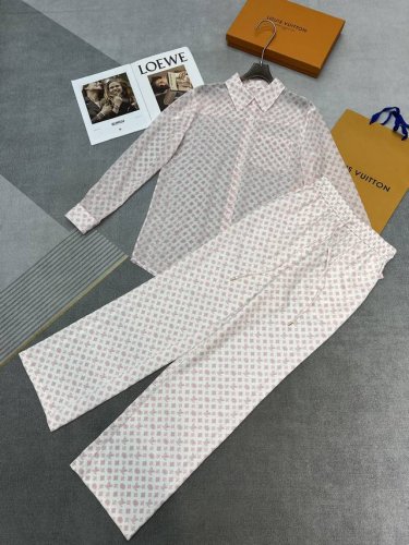 高品质Louis Vuitto* 2025夏季新款阔腿裤 老花图案印花面料 颜色非常好看 高级感Sml