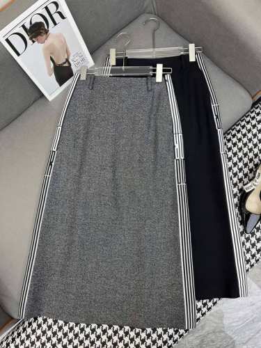 dio*/25Ss新款羊毛花灰半身裙/侧边字母印花装饰/直筒版型/两色三码Smla807P330
