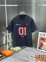 设计师款巴黎世家Ballenciaga 春夏新款贴布 绣花 水洗重磅310克做旧短袖T恤 码数 S M L Xl男女同款