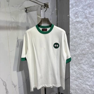 Gucc1 新款撞色短袖T恤 颜色：黑色 白色 尺码：M~3Xl
