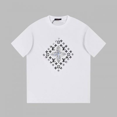 上新款号 B193 Louis Vuitton 路易威登 24Ss Lv大师亲手设计涂鸦款 进口机直喷图案印花短袖T恤 定制260克同缸染面料 手感非常舒服 春
