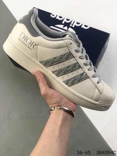 公司级带半码 阿迪达斯 Adidas Superstar 联名 三叶草 头层材质 贝壳头系列经典休闲运动板鞋 id:384094C