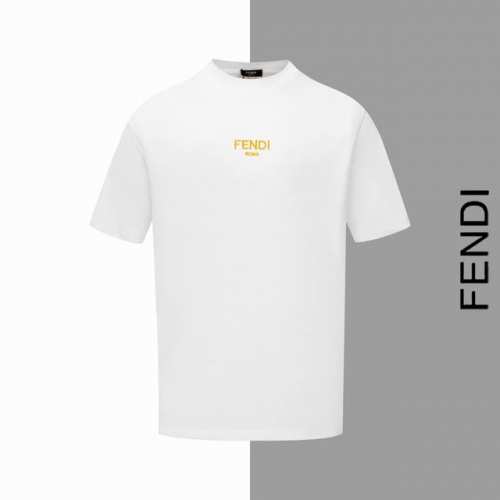 款号#Z51 芬迪字母图标刺绣圆领短袖 Fendi官网一致款式 面料：32支双纱280克纯棉面料 同缸同色织染螺纹 颜色一致 工艺：进口机器饱满刺绣工艺 背后新