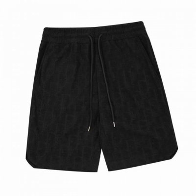 迪奥 Dior 夏季新款 经典满身字母暗纹提花休闲短裤 定织定染毛巾绣提花面料 克重360G面料 裁片点位非常耗时 男女同款 color: 黑色 白色 蓝色 s