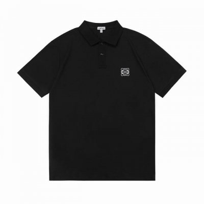 Loewe 罗意威 2025新款 经典Logo刺绣 男女同款 休闲polo衫 定制珠地棉面料 进口田岛机刺绣工艺 领标吊牌主唛三标齐全 颜色：黑色 尺码：M-X