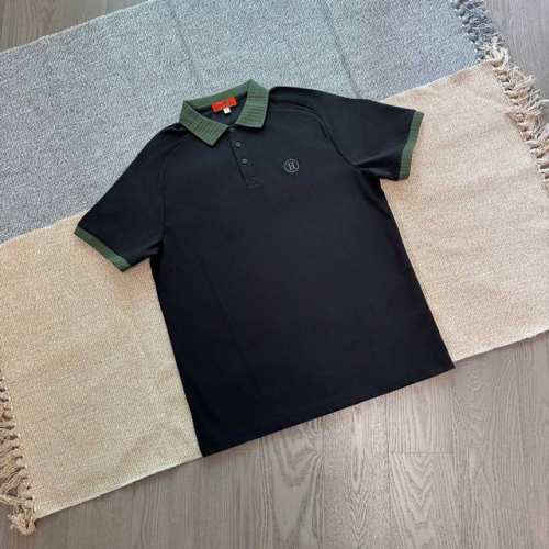 hermes爱马仕徽标刺绣短袖Polo衫 上身参考：178 175斤穿2Xl合适 定制主标 辅料 水洗齐全 甄选高端弹力珠地棉冰丝面料 上身舒适透气有质感 爽滑