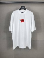 实拍图 顶级版本.官网品质 Balenci*Ga 巴黎#2025新款 前后字母Logo刺绣胶带压胶短袖T恤，设计感十足 欢迎对比 面料采用巴黎Zp定织定染全棉双