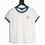 chrome Hearts 克罗心 25Ss 拼色女款短袖T恤 定织 克纯棉面料 带拉架螺纹 比原版克罗心更耐穿 领子和肩膀都采用锁链车包光工艺 胸前口袋和背后