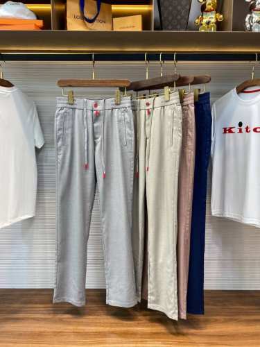 P290 Kiton25Ss早春新款轻薄全棉抽绳休闲裤，男士门襟红色标签时尚百搭休闲直筒长裤！贸易公司渠道稀出，同步官网发售！以完美主义者著称的高端服装品牌，K