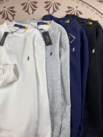 2245# 实拍图！！ Ralph Lauren拉夫劳伦 圆领小马标刺绣卫衣 纯棉面料 黑色，白色，藏青色，灰色，四个颜色 M-105-120斤 L-120-1