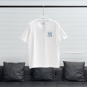 工厂p直供 mlb丨洋基队0953做旧牛仔印花短袖T恤 尺码 S-Xxl 配色 黑色 白色 粉色