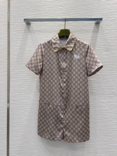 gucc*I2025Ss新款连体短裤 橱窗系列Monogram数码热转印印花 低调奢华高级 居家造型风轻盈高雅。慵懒的浪漫渡假风，做工品质看细节！一色三码 好现
