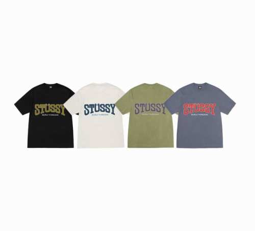 上新款号：S183 Stussy斯图西 Stussy Stussy Burly Threads Tee pigment Dyed 夏李系列英文字母图案舒适圆领短