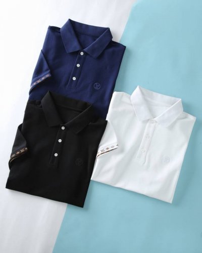 Lou V 路*登 2025Ss春夏新品 男士胸前经典徽标刺绣基础商务休闲短袖polo衫 贸易公司渠道稀出 选用客供进口100%珠地棉材质制成 面料手感柔软细腻