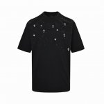 Chrome Hearts 克罗心 满天星烫钻短袖 采用直喷进口机器印花 五金辅料均开磨定制 正确配置 黑色2025克罗心正品包装 克定制定染双纱棉 版型大 宽