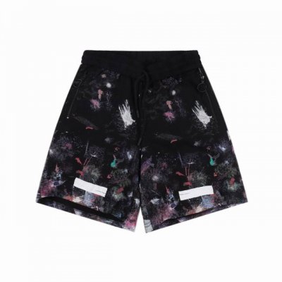 off White C O Virgil 17Ss 星空烟花泼墨印花短裤 面料采用380克卫衣布，毛圈肌理，水洗预缩处理不掉色不缩水，一共8套网板，颜色都是套色