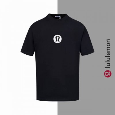 款号#Z68 Lulu图标字母小标圆领短袖 Lululemon官网一致款式 面料：32支双纱280克纯棉面料 同缸同色织染螺纹 颜色一致 工艺：进口机器白墨直喷