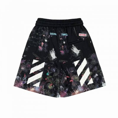 高版本Off White 17Ss星空烟花泼墨斜条短裤，可以说是Ow家最爆的一款短裤，看似杂乱无章，上镜上身效果无敌好看。此款裤子工艺复杂、难度极高。印花为前后