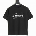 Louis Vuitton 路易威登 Lv 25Ss 素描字母短袖T恤 面料采用定制240G 26支特滑双股精棉平纹高密无尘全棉布料。前幅高密度加厚，走线平整，