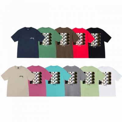 上新款号：S148 Stussy斯图西 Stussy Grid Tee 休闲小狗图案印花 舒适圆领短袖T恤 男女同款 原版打造 细节高控 -面料精选220G纯棉