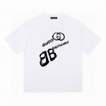 Balenciaga X Gucci 巴黎世家联名古驰短袖半袖T恤 采用230G双纱100%精梳纯棉面料 螺纹定织定染无色差！采用过肩拉条工艺，百洗不变形！ -