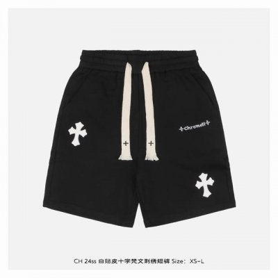 chrome Hearts 克罗心 24Ss 白贴皮十字梵文刺绣短裤 面料采用 克重精梳棉 定制32支1*1螺纹 成衣两遍水洗处理 面料舒适亲肤无异感 定制定染