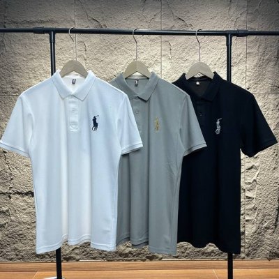Ralph Lauren拉夫劳伦 大马刺绣Logo polo衫短袖T恤 -经典翻领polo衫，简约设计，低调奢华，展现绅士风范。三款百搭色系：纯净白、优雅卡其、