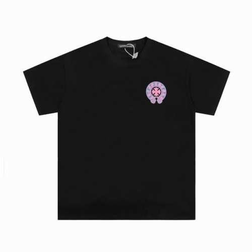 高版本Chrome Hearts克罗心 重影马蹄十字印花短袖！面料使用 G克全棉双纱面料 区别于市场低克重普通货 ，纹路清晰可见，质感柔软细腻光滑，垂感十足！有