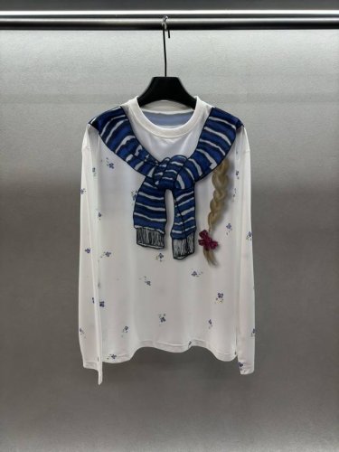 2680 Spring And Summer ！Fordar*E，福蝶涂鸦罩衫， 海盐味小碎花搭配甜美蝴蝶结图案，超有设计感一款！ 可爱趣味十足，随意搭配一整个