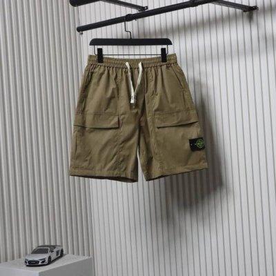 Stone Island 夏季新款户外运动休闲薄款宽松工装短裤 高性价比款 优选高支数聚酯格纹布 丝毫不影响透气 格纹布更耐磨防撕裂宽松的工装风格 松紧腰斜插口