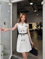 dio* 新款马甲连衣裙 侧边字母织带拼接装饰 搭配腰带 版型超正 气质款 一色三码Sml