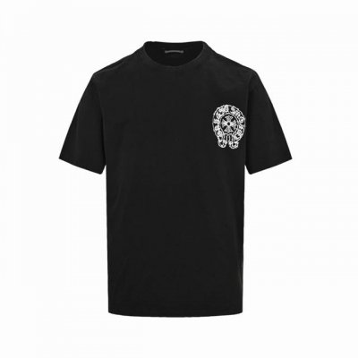 Chrome Hearts 克罗心 25Ss 水洗做旧梵文十字架印花短袖 面料:采用280克双纱爽滑面料、经过高温预缩处理克重高达300克，配套同缸1X1螺纹、