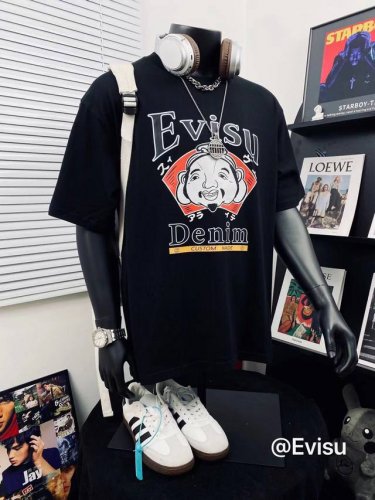 evisu 福神高版本佛头达摩印花男女休闲短袖T恤 不得不推荐一款非常受欢迎的硬货 280克双纱面料 有型 更有质感 夏季你需要这样一件超百搭的T恤看品质无敌