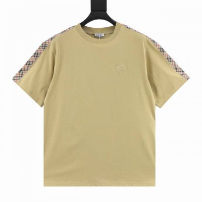 Burberry 巴宝莉 格纹织带拼接短袖 采用定制面料。添加杜邦公司Sorona 索罗娜 材料，亲肤性好、改善缩水，同时可以支撑面料良好的保型性.面料特性，7