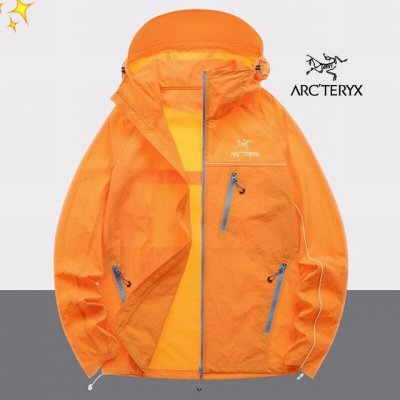 上新 arc'teryx始祖鸟高倍防晒皮肤衣轻薄散热连帽防晒衣 户外休闲情侣款皮肤衣 反光Logo 特定100%弹力锦纶面料 夏季最新款防晒衣 男女同款可配情侣