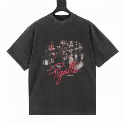 Balenciaga 巴黎世家 城市夜景限定系列 采用特定重磅16S230G精棉平纹针织定染对色面料定织十字拉架罗纹对板同缸染色确保无色差 遵循原版工艺半微高偏