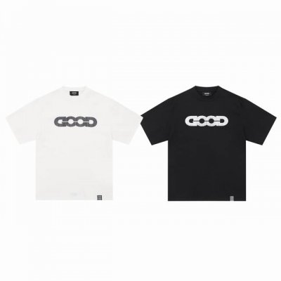 goodbrand 经典自然裂变裂纹字母印花情侣圆领短袖T恤-原单版本 Color：黑色 白色 Size：S M L Xl Number：25807 原版一致