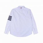 Thombrowne 汤姆布朗　条子牛津纺经典四条杠长袖衬衫 衣身为定制16S双纱牛津纺，纽扣采用珍贵的贝壳扣，成衣水洗微做皱处理做工难度在于织带，定织Tb三色