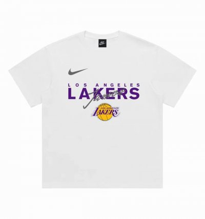nba X Nike 耐克湖人队詹姆斯训练服圆领短袖半袖T恤 面料采用260克纯棉双纱食毛面料 双线二本针压线 久洗不变形 原版定制三标 高端进口印花 随意水洗