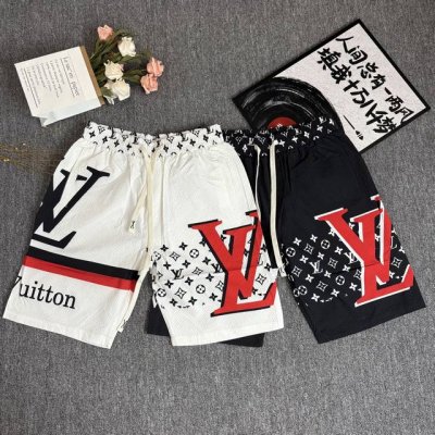 lv满印Logo冰丝休闲短裤 精选高精度酷丝绵精梳面料 清爽丝滑透气 告别厚重感 清清爽爽 全身Oversized立体剪裁 开衩阔腿设计 上身超级有型 既轻奢百