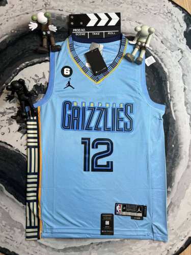 70 款号：S012 顶级刺绣版本 Jordan Nba运动篮球球衣灰熊队贾.莫兰特12号男款 官网同步上新 新款选定各路大神上身同款 刺绣背心 字母和英文采用
