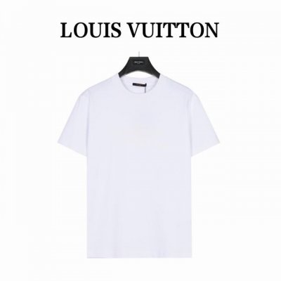 礼盒包装 Louisvuitton 路易威登 字母Logo珍珠贝壳烫压短袖T恤 面料采用客供定织260G平纹布弹料，洗水后达280G 原版定制 简约而不失细节的